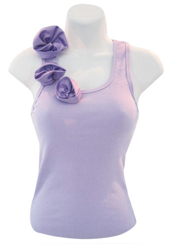 Lavender Tank with Flowers