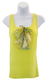 Yellow Green Top with Ruffle Embellishment
