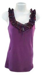 Purple Top with Ruffled Neckline